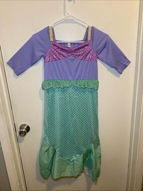 Girls Purple and Green Sparkle Mermaid Costume Dress